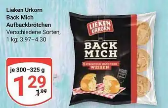 Globus Lieken urkorn back milch aufbackbrötchen Angebot