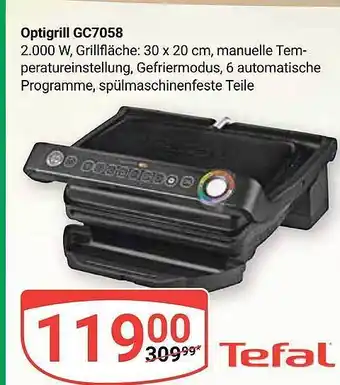 Globus Tefal optigrill gc7058 Angebot