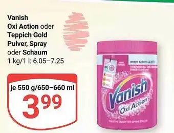 Globus Vanish oxi action oder teppich gold pulver, spray oder schaum Angebot