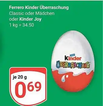 Globus Ferrero kinder überraschung oder kinder joy Angebot