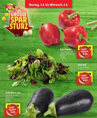 Lidl Rote paprika oder auberginen lose oder salat-mix Angebot