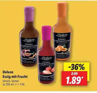 Lidl Deluxe essig mit frucht Angebot