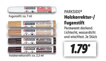 Lidl Parkside holzkorrektur- fugenstift Angebot