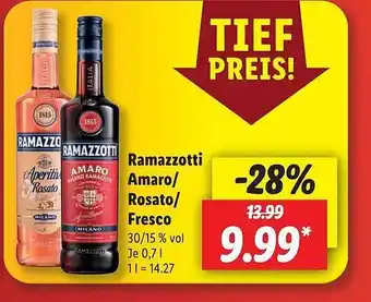 Lidl Ramazzotti amaro, rosato oder fresco Angebot