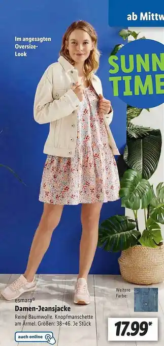 Lidl Esmera damen-jeansjacke Angebot