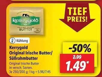 Lidl Kerrygold original irische butter oder süßrahmbutter Angebot