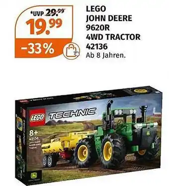 Müller Lego john deere 9620r 4wd tractor 42136 Angebot