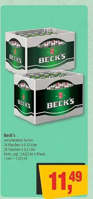 Markant Beck's verschiedene sorten Angebot