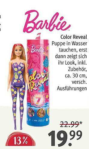 Barbie color reveal puppe in wasser tauchen Angebot bei Rossmann