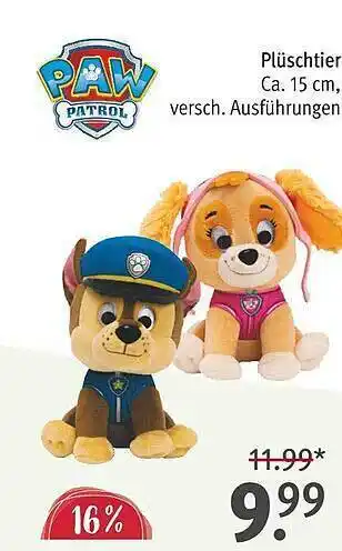 Rossmann Paw patrol plüschtier Angebot
