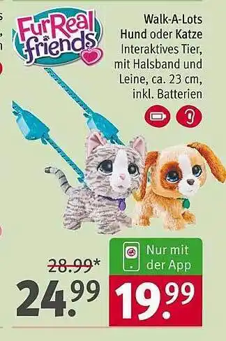 Rossmann Fur real friends walk-a-lots hund oder katze Angebot