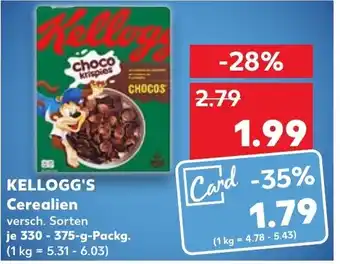 Kaufland Kellogg's Cerealien 330-375 g Packg. Angebot