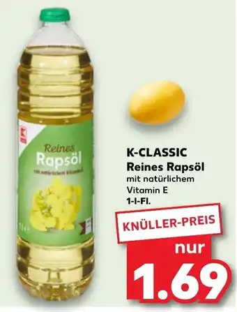 Kaufland K-Classic Reines Rapsöl 1 L-Fl. Angebot