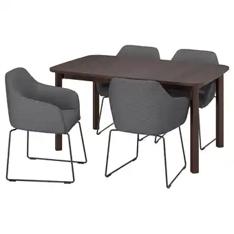 IKEA Strandtorp / tossberg tisch und 4 stühle braun/metall schwarz/grau Angebot