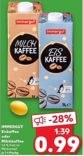 Kaufland Immergut Eiskaffee oder Milchkaffee 1 L Packg. Angebot