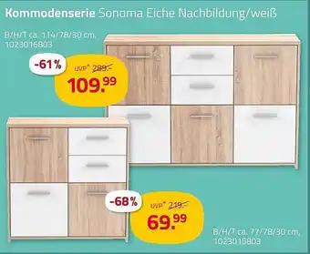ROLLER Kommodenserie sonoma eiche nachbildung - weiß Angebot