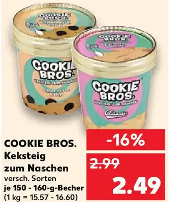 Kaufland Cookie Bros. Keksteig zum Naschen 150-160 g Becher Angebot