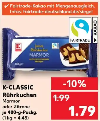 Kaufland K-Classic Rührkuchen 400 g Packg. Angebot