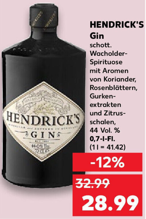 Hendrick's Gin 0,7 L Fl. Angebot bei Kaufland