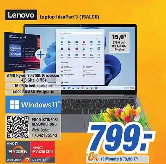 Expert Bening Lenovo laptop ideapad 3 (15alc6) Angebot