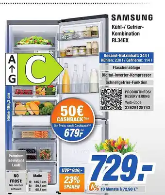 Expert Bening Samsung kühl- gefrierkombination rl34ex Angebot