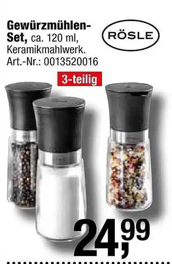 Opti Wohnwelt Rösle gewürzmühlen-set Angebot