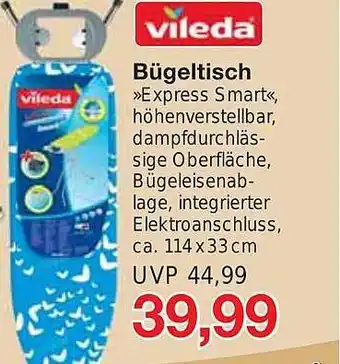 Jawoll Vileda bügeltisch „express smart“ Angebot