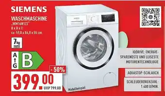 Marktkauf Siemens waschmaschine „wm14n123“ Angebot