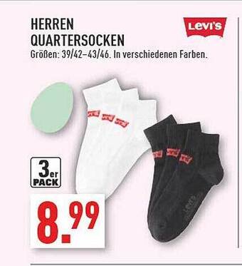 Marktkauf Levi's leiherren quartersocken Angebot