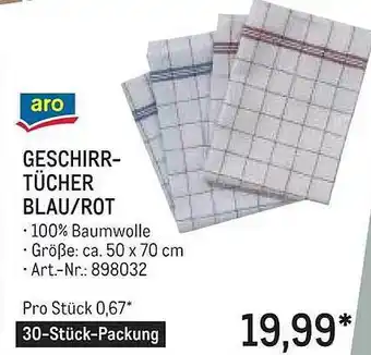 METRO Aro geschirrtücher blau oder rot Angebot