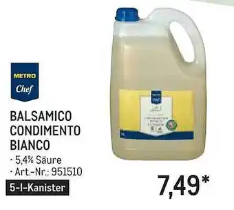 METRO Metro chef balsamico condimento bianco Angebot