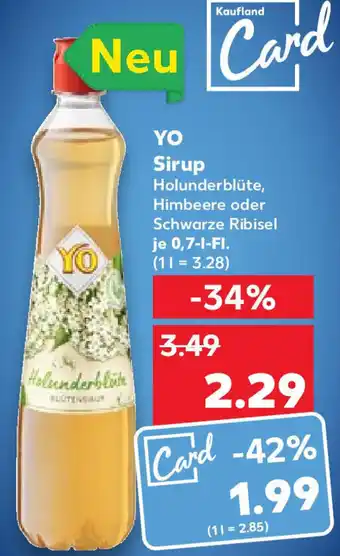 Kaufland Yo Sirup Holunderblüte,Himbeere oder Schwarze Ribisel je 0,7 l Fl. Angebot