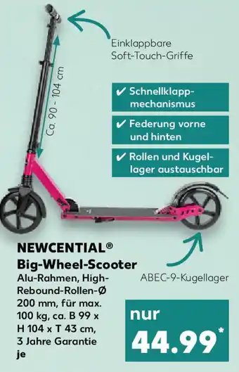 Kaufland Newcential Big Wheel Scooter Angebot