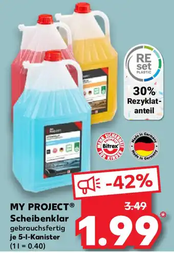 Kaufland My Project Scheibenklar je 5 l Kanister Angebot