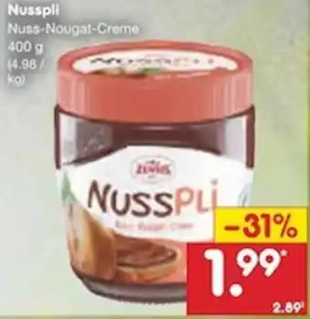 Netto Marken-Discount Zentis Nusspli Nuss Nougat Creme 400 g Angebot