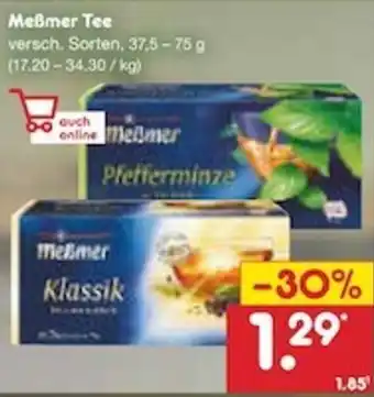 Netto Marken-Discount Meßmer Tee 37,5-75 g Angebot