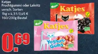 Ihr Frischmarkt Katjes Fruchtgummi oder Lakritz 160/200 g Beutel Angebot