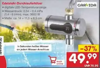 Netto Marken-Discount Garvida Edelstahl Durchlauferhitzer Angebot