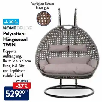 Aldi Nord Home Deluxe Polyrattan Hängesessel Twin Angebot