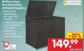 Netto Marken-Discount Juskys Mülltonnenbox Mol-Poly-Ratten Aufbewahrungsbox Angebot