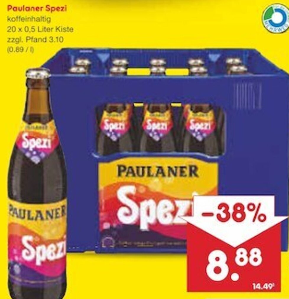 Paulaner Spezi 20x0,5 Liter Kiste Angebot bei Netto MarkenDiscount