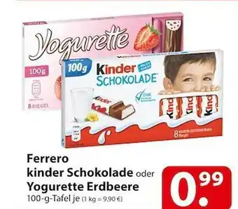 Famila Nord Ost Ferrero kinder schokolade oder yogurette erdbeere Angebot