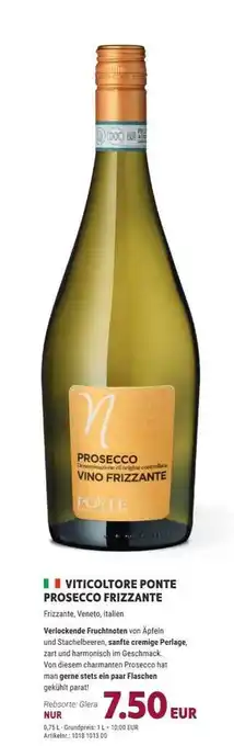 Vino Weinmarkt Viticoltore ponte prosecco frizzante Angebot