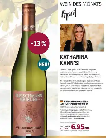 Vino Weinmarkt Fleischmann-krieger „unique“ weissburgunder Angebot