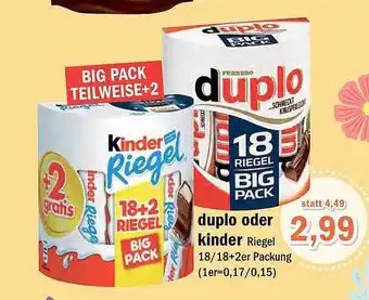 Aktiv Irma Duplo oder kinder riegel Angebot