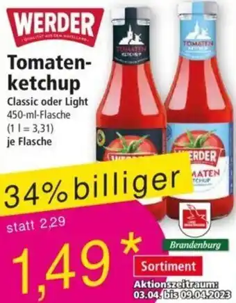 Norma Werder Tomatenketchup 450 ml Flasche Angebot