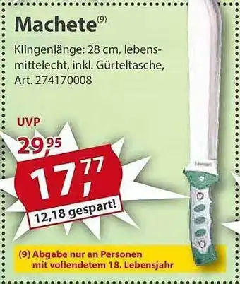 Sonderpreis Baumarkt Machete Angebot