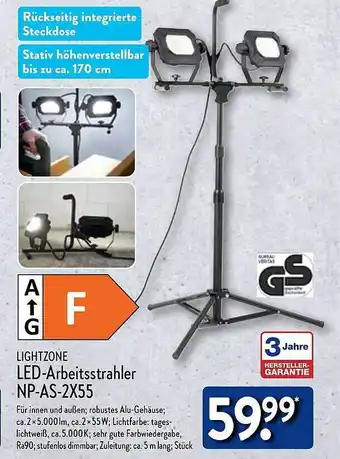 Aldi Nord Lightzone led-arbeitsstrahler np-as-2x55 Angebot