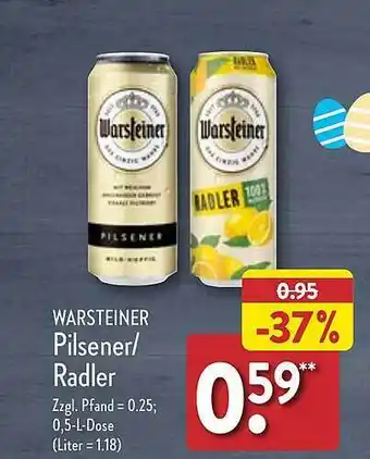 Aldi Nord Warsteiner pilsener oder radler Angebot