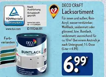 Aldi Nord Deco craft lacksortiment Angebot